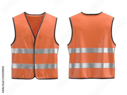 Safety vest mockup Front and back view