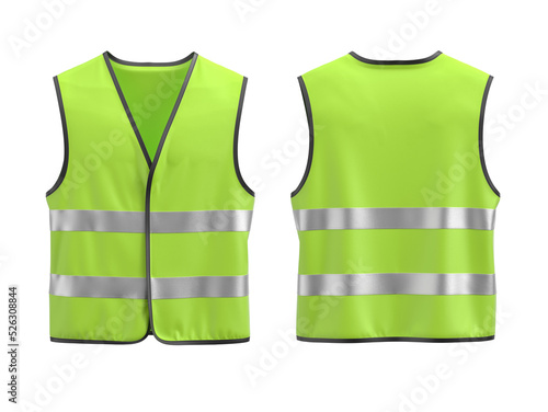 Safety vest mockup Front and back view photo