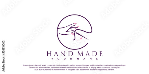 Boutique logo with unique element premuim vector