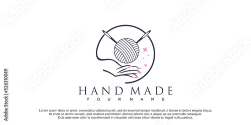 Boutique logo with unique element premuim vector