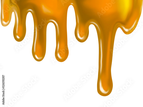 Seamless pattern of flowing honey. Realistic watercolor illustration of honey PNG