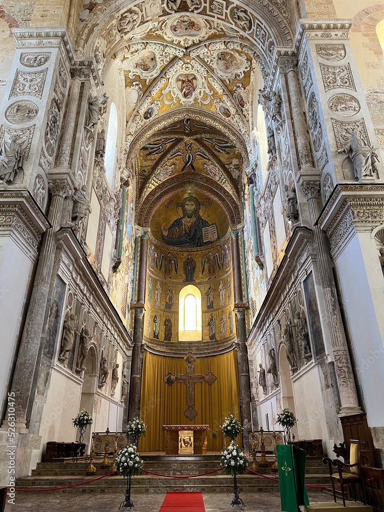 Interior of the Cefalù Cathedral in Sicily 