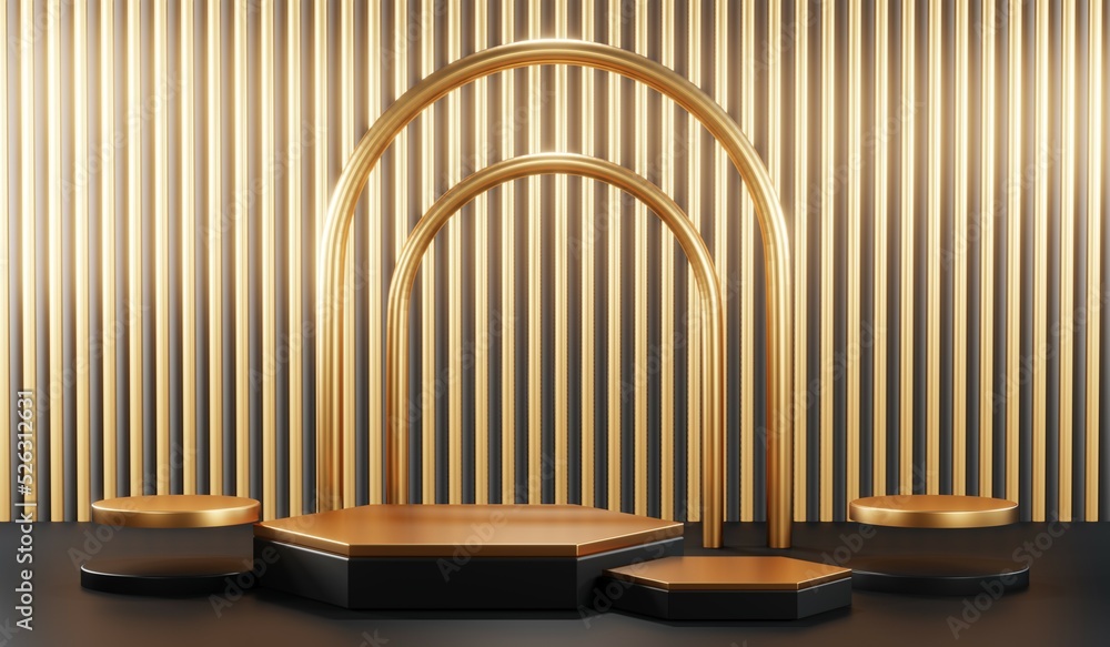 3D rendering of blank product background for cream cosmetics Modern black podium background 3D rendering of blank product background for cream cosmetics Modern black podium background