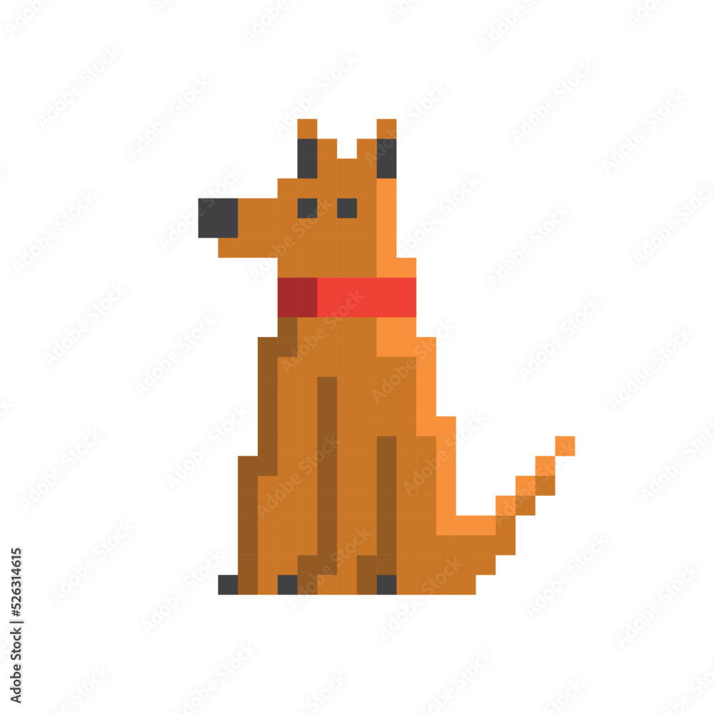 dog pixel art style Stock Vector | Adobe Stock