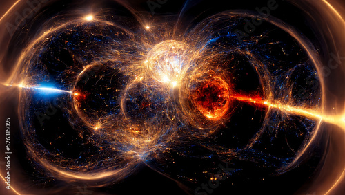The quantum realm, quantum particles, quantum computing, galaxy-like. Generative AI