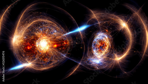 The quantum realm, quantum particles, quantum computing, galaxy-like. Generative AI