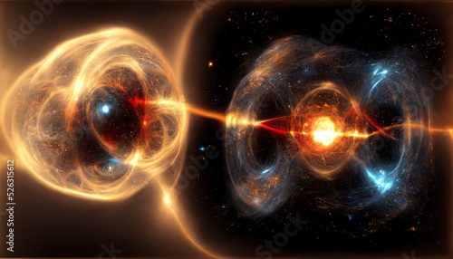 The quantum realm, quantum particles, quantum computing, galaxy-like. Generative AI