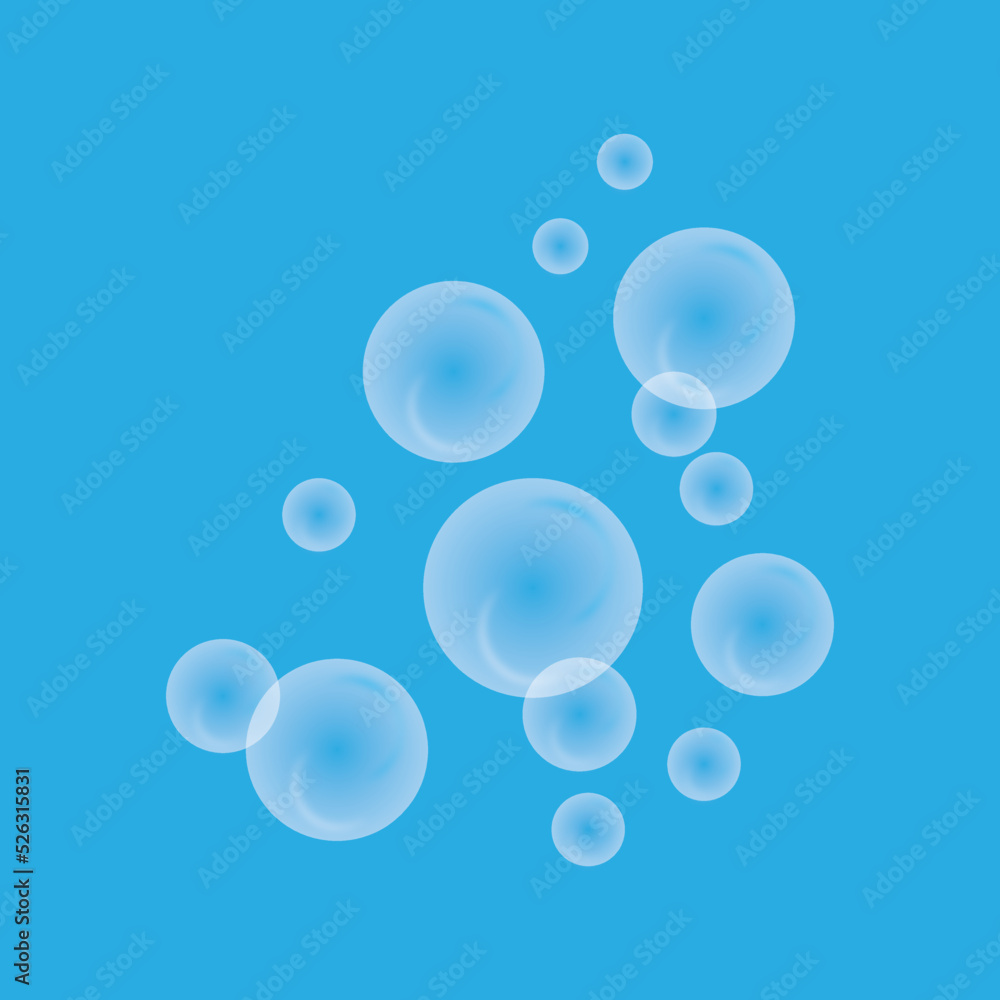 Natural realistic bubble design template