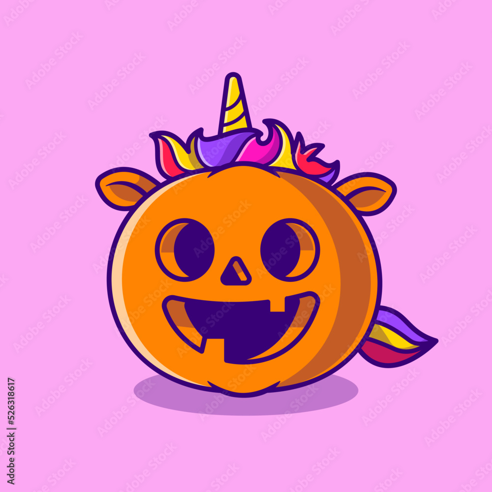 Cute Unicorn Pumpkin Halloween Cartoon Vector Icon
Illustration. People Holiday Icon Concept Isolated Premium
Vector. Flat Cartoon Style