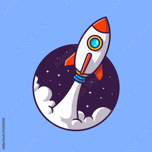 Rocket Launching Cartoon Vector Icon Illustration. Technology
Transportation Icon Concept Isolated Premium Vector. Flat
Cartoon Style