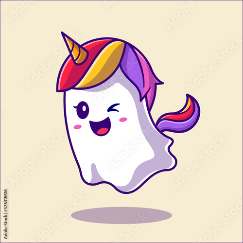 Cute Unicorn Ghost Cartoon Vector Icon Illustration. Animal
Holiday Icon Symbol Concept Isolated Premium Vector. Flat
Cartoon Style