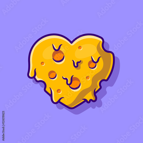 Cheese Love Melted Cartoon Vector Icon Illustration. Food
Love Icon ConceptIsolated Premium Vector. Flat Cartoon Style