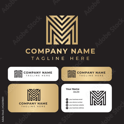 Luxury VM Monogram Logo, suitable for any business with VM or MV initials.