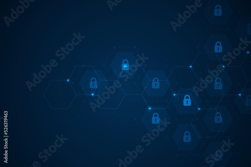 Cyber security concept. Personal data security. Cyber data or information privacy idea. Technology background