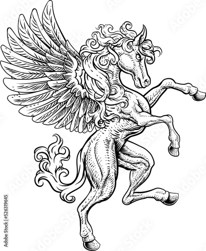 Pegasus Rearing Rampant Wings Coat Of Arms Horse photo
