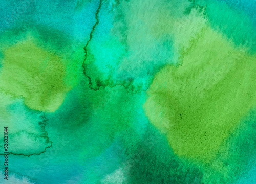 Watery green watercolor full background paper and paint texture wallpaper