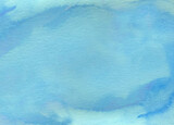 Watery blue watercolor full background paper and paint texture wallpaper