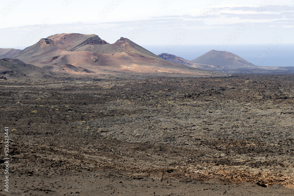Volcanos in Timanfaya National Park on Lanzarote, Canary Islands, Spain