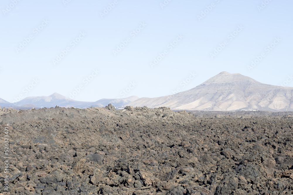 Volcanos in Timanfaya National Park on Lanzarote, Canary Islands, Spain Volcanos in Timanfaya National Park on Lanzarote, Canary Islands, Spain