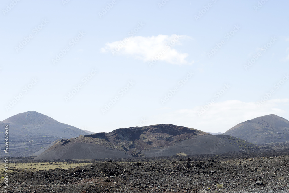 Volcanos in Timanfaya National Park on Lanzarote, Canary Islands, Spain Volcanos in Timanfaya National Park on Lanzarote, Canary Islands, Spain