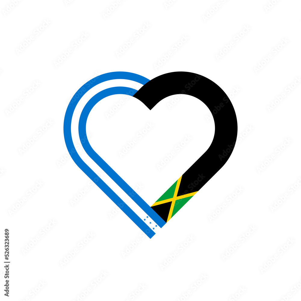 friendship concept. heart ribbon icon of honduras and jaimaica flags. vector illustration isolated on white background friendship concept. heart ribbon icon of honduras and jaimaica flags. vector illustration isolated on white background