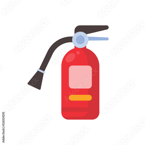 red fire extinguisher for suppressing fire in buildings