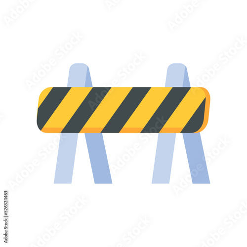 Safety barriers, road repair lines, construction warning signs