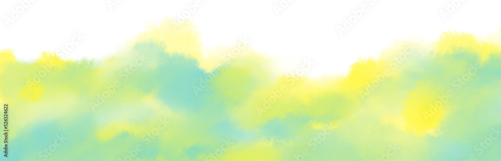 Watercolor wave banner pastel color mixing boarder elements