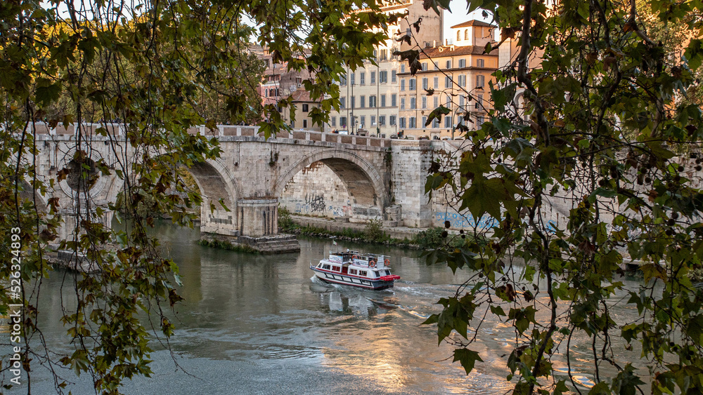 Boat on the Tiber River