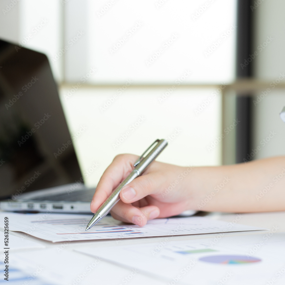 Head of marketing has analyzed the financial income graph of the company in order to develop the structure of the company to be ready for the economy in the future. Financial results analysis concept. Head of marketing has analyzed the financial income graph of the company in order to develop the structure of the company to be ready for the economy in the future. Financial results analysis concept.