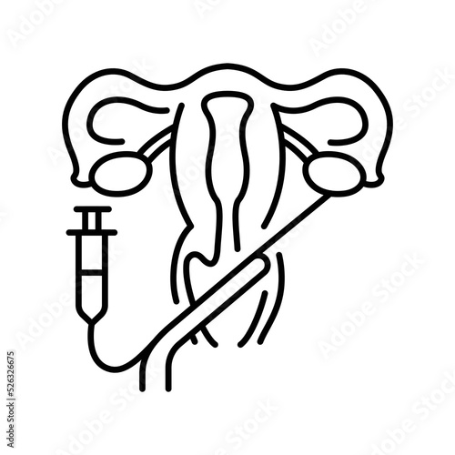 Transvaginal oocyte retrieval olor line icon. Pregnancy. Pictogram for web page, mobile app, promo.