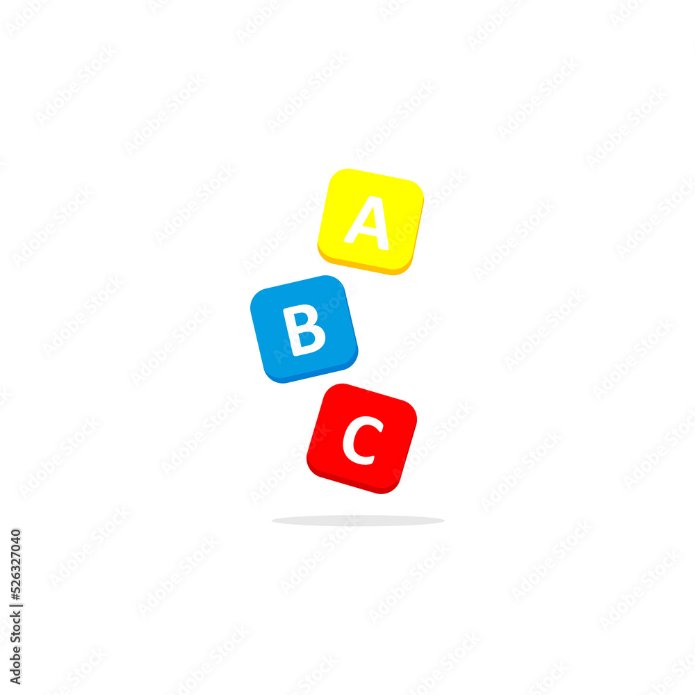 ABC icon on a rectangular box arranged in vector ABC icon on a rectangular box arranged in vector
