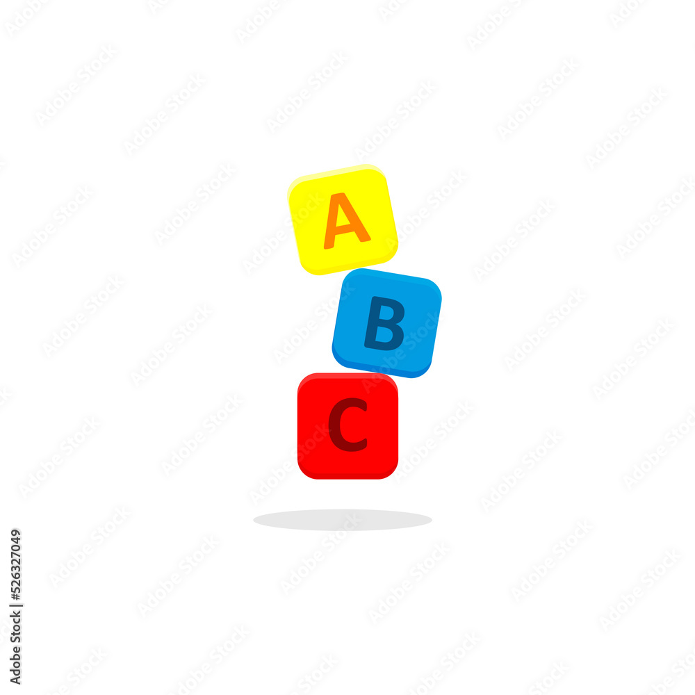 ABC icon on a rectangular box arranged in vector ABC icon on a rectangular box arranged in vector