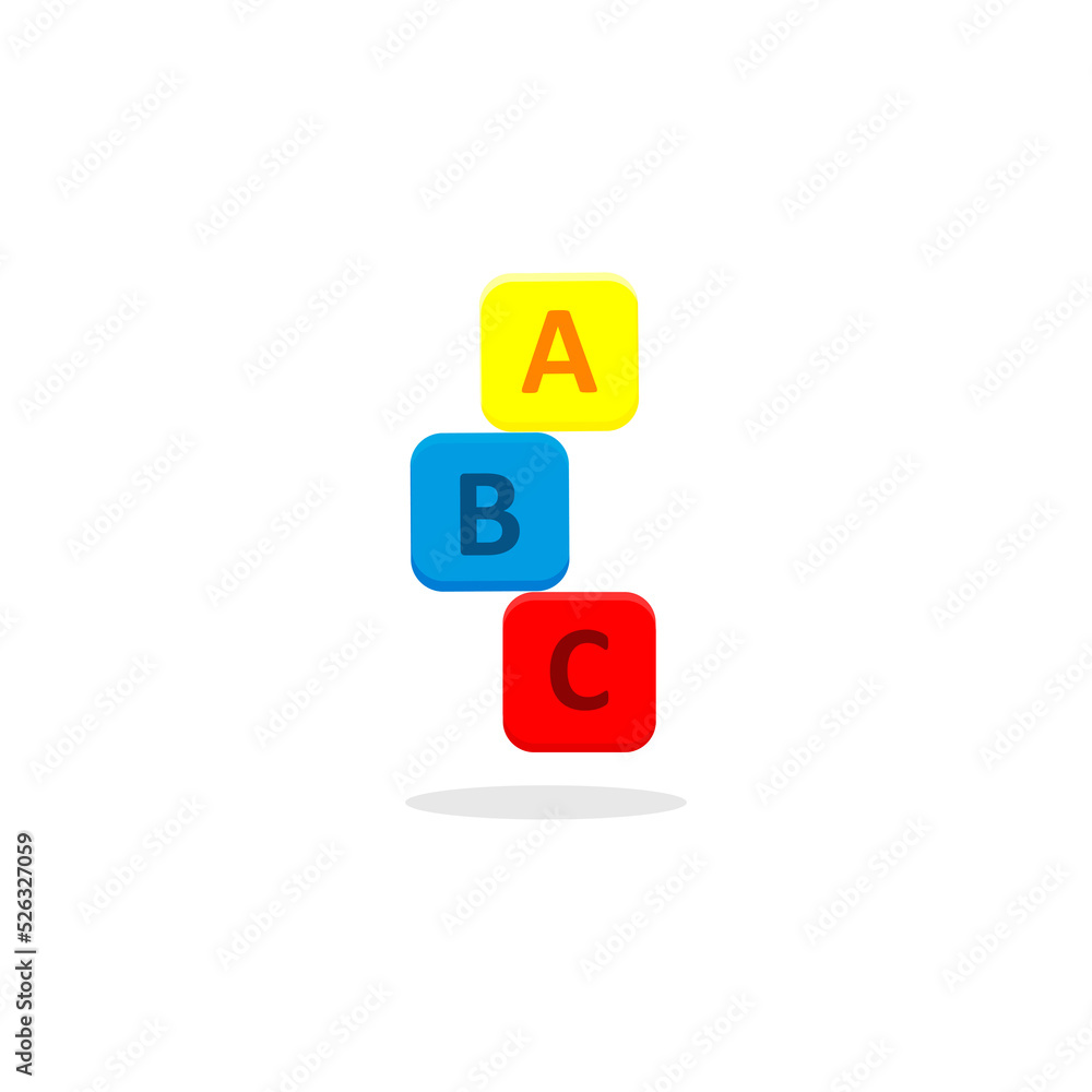 ABC icon on a rectangular box arranged in vector ABC icon on a rectangular box arranged in vector