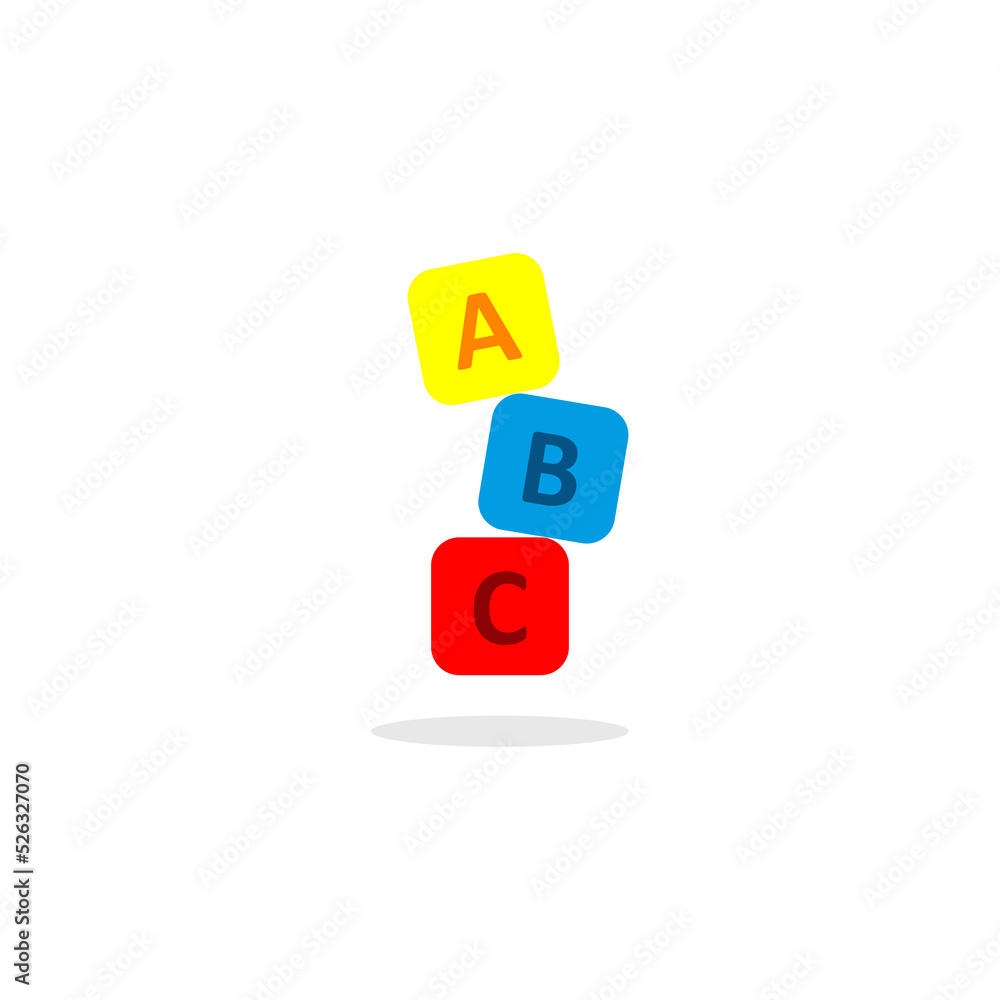 ABC icon on a rectangular box arranged in vector ABC icon on a rectangular box arranged in vector