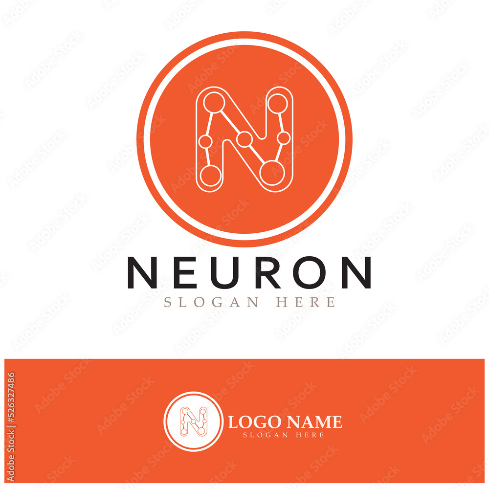 Neuron logo or nerve cell logo design,molecule logo illustration template icon with vector concept Neuron logo or nerve cell logo design,molecule logo illustration template icon with vector concept