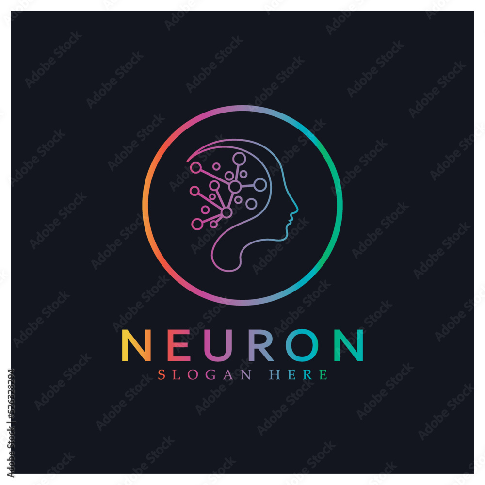 Neuron logo or nerve cell logo design,molecule logo illustration template icon with vector concept Neuron logo or nerve cell logo design,molecule logo illustration template icon with vector concept