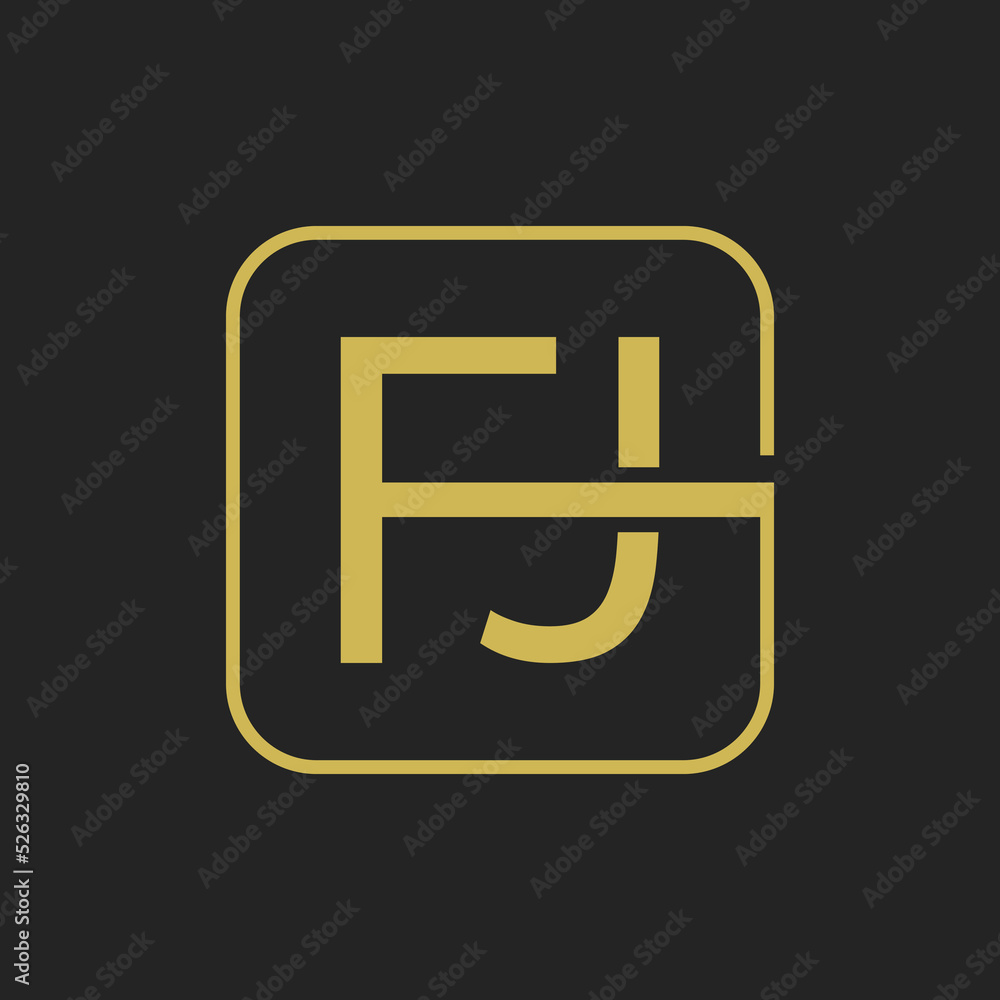 Initial FJ Letters Square Shape Icon Logo Design. Initial FJ Letters Square Shape Icon Logo Design.