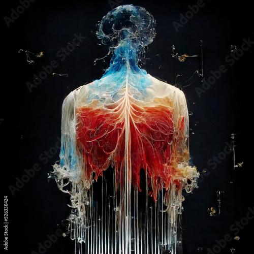 human body dissolves in energy waves