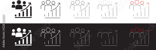 Population growth icon, Team Icon collection thin icon, element population growth icon for web design, apps, software, print usage.