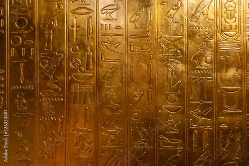 Quadro su tela egypt texture texture background golden symbols closeup archaeology art ancient