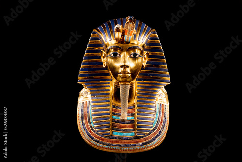 replica pharaoh egypt mask inside indoors dark closeup religion god golden exhibition