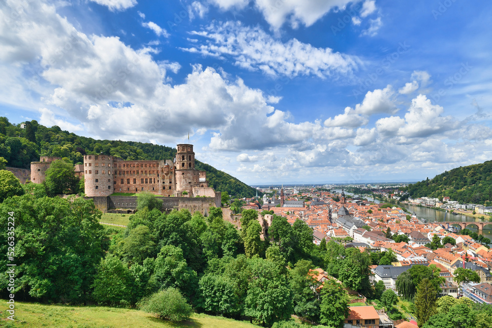 Heidelberg, Germany -  Historic Heidelberg castle and old city center