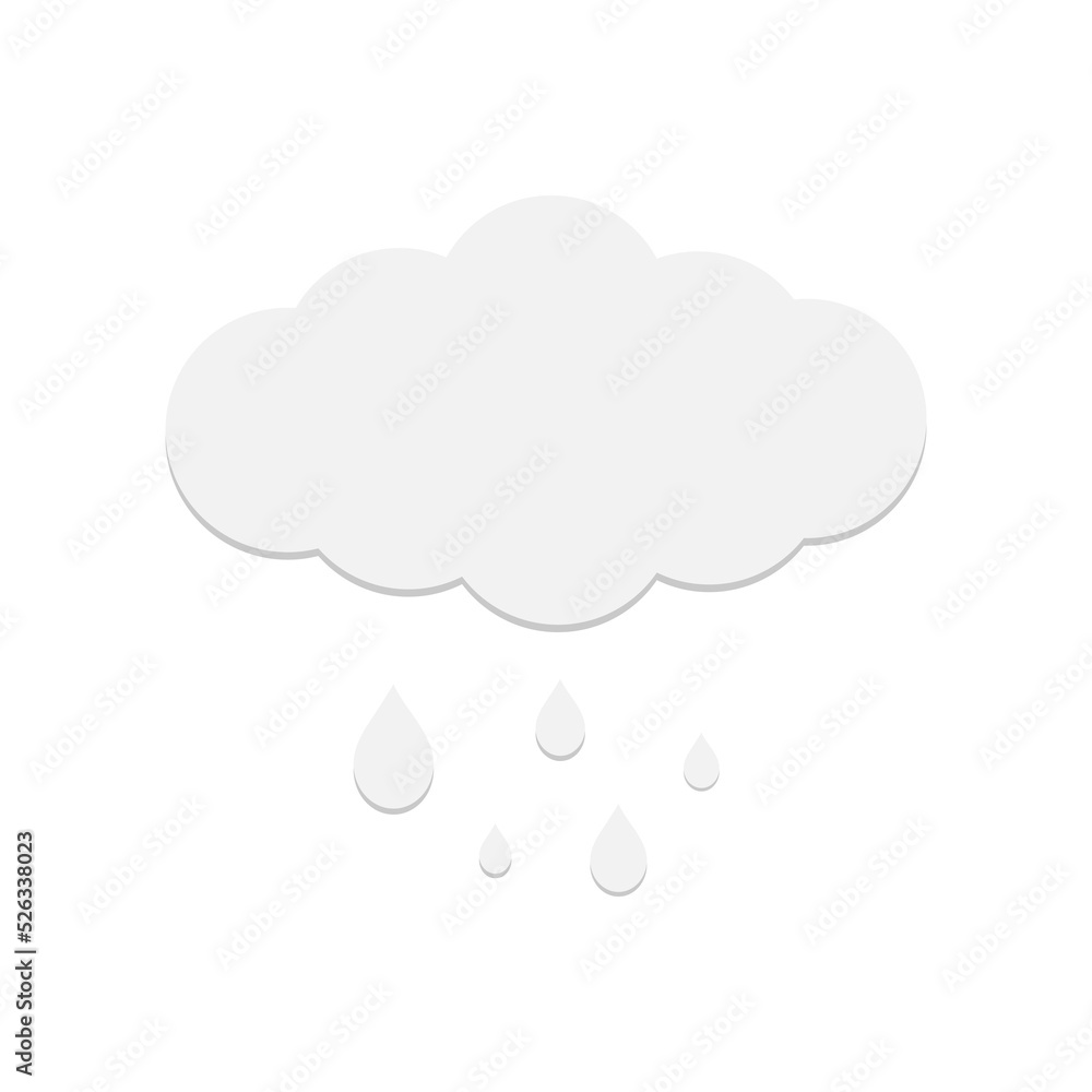 Rainy icons, sky filled with cartoon clouds and lightning. Rainy icons, sky filled with cartoon clouds and lightning.