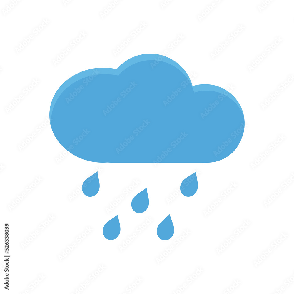 Rainy icons, sky filled with cartoon clouds and lightning. Rainy icons, sky filled with cartoon clouds and lightning.