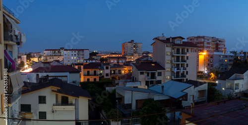 panoramica city skyline with clouds of Aversa at sunset