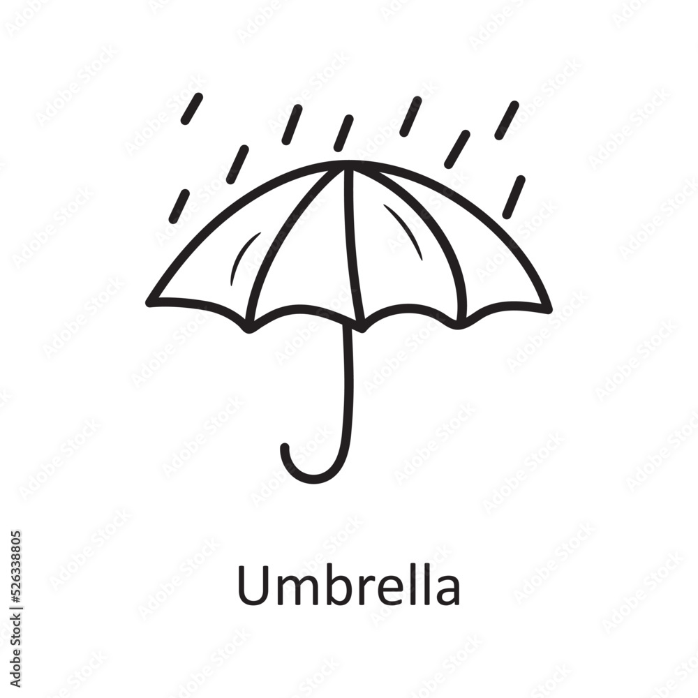 Umbrella vector Outline Icon Design illustration. Nature Symbol on White background EPS 10 File Umbrella vector Outline Icon Design illustration. Nature Symbol on White background EPS 10 File