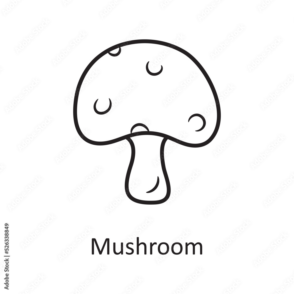 Mushroom vector Outline Icon Design illustration. Nature Symbol on White background EPS 10 File Mushroom vector Outline Icon Design illustration. Nature Symbol on White background EPS 10 File