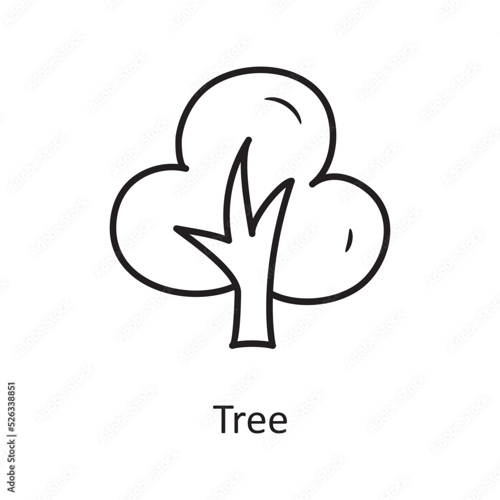 Fototapeta premium Tree vector Outline Icon Design illustration. Nature Symbol on White background EPS 10 File