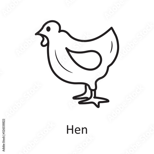 Hen vector Outline Icon Design illustration. Nature Symbol on White background EPS 10 File